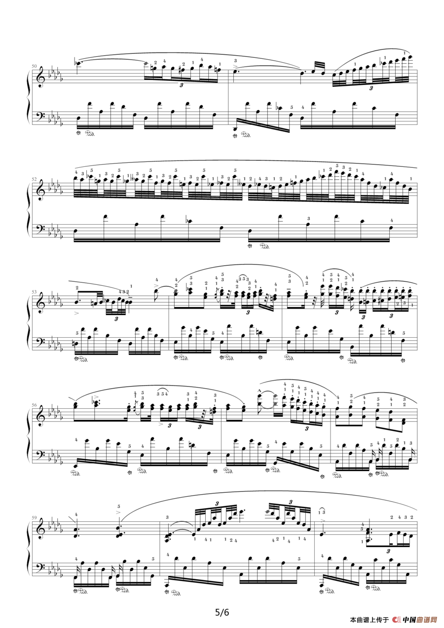 降D大调夜曲，Op.27,No.2（肖邦第8号夜曲）钢琴谱