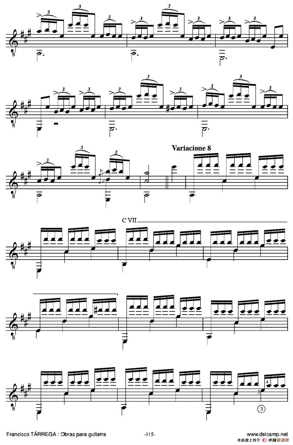 EL CARNAVAL DE VENECIA(Grande variaciones sobre un tema de Niccolo Paganini)（古典吉他）吉他谱