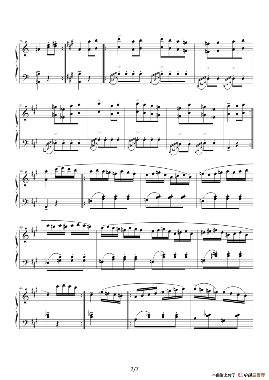 土耳其进行曲（阿拉伯音阶版）钢琴谱