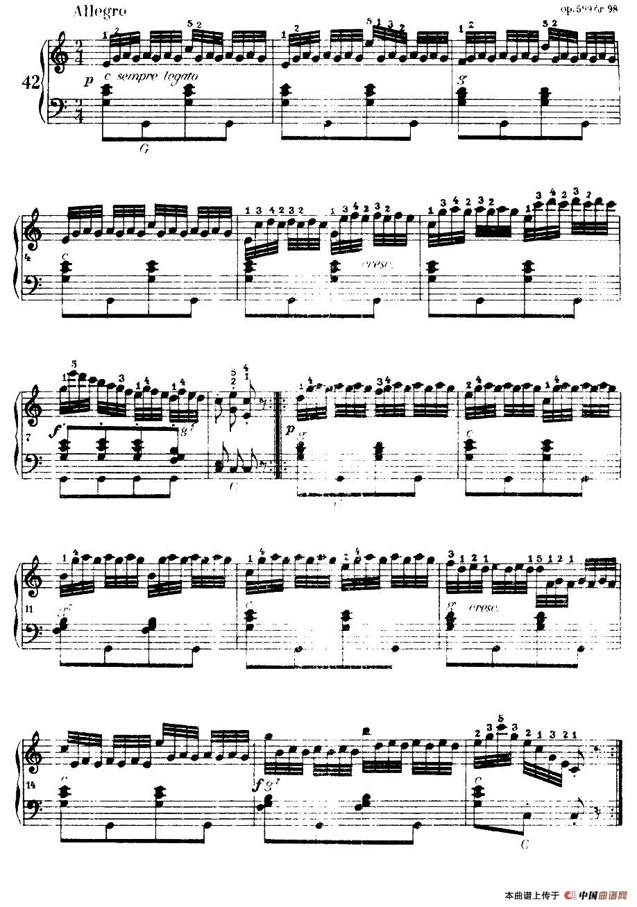 《车尔尼手风琴练习曲集》（第Ⅰ册）（37—44）手风琴谱/简谱