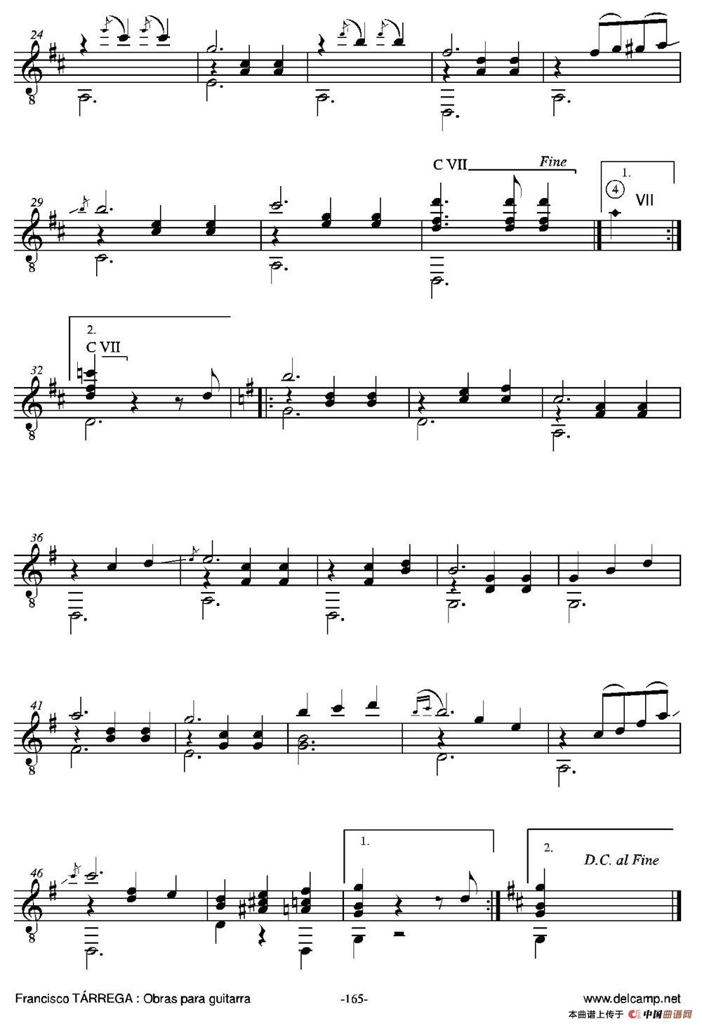 VALS(En re mayor)（古典吉他）吉他谱