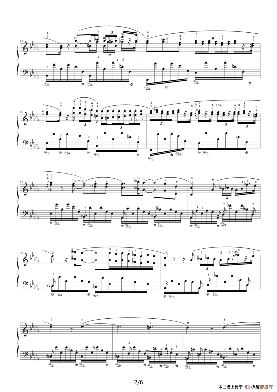 降D大调夜曲，Op.27,No.2（肖邦第8号夜曲）钢琴谱