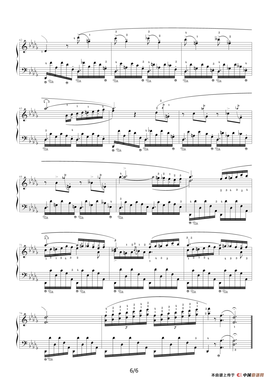 降D大调夜曲，Op.27,No.2（肖邦第8号夜曲）钢琴谱