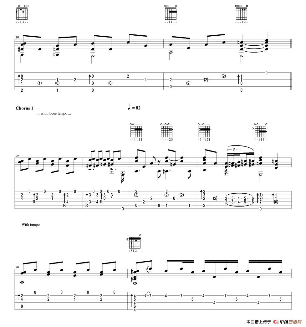tommy emmanuel：over the rainbow(1)（指弹吉他）吉他谱