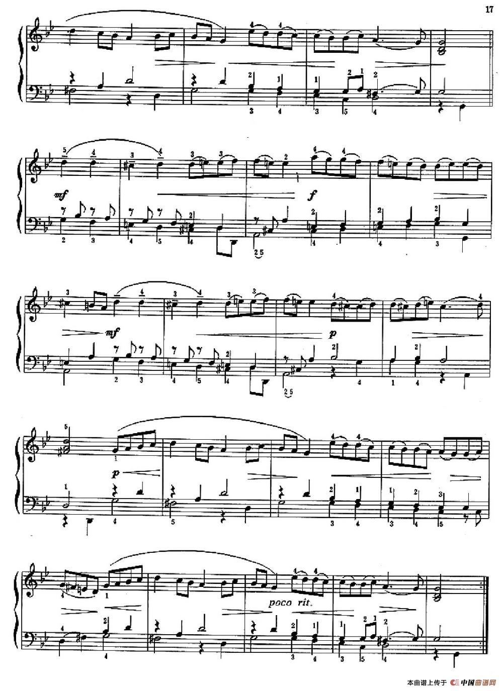 加伏特舞曲（练习分句、渐强渐弱及歌唱般的弹奏）钢琴谱