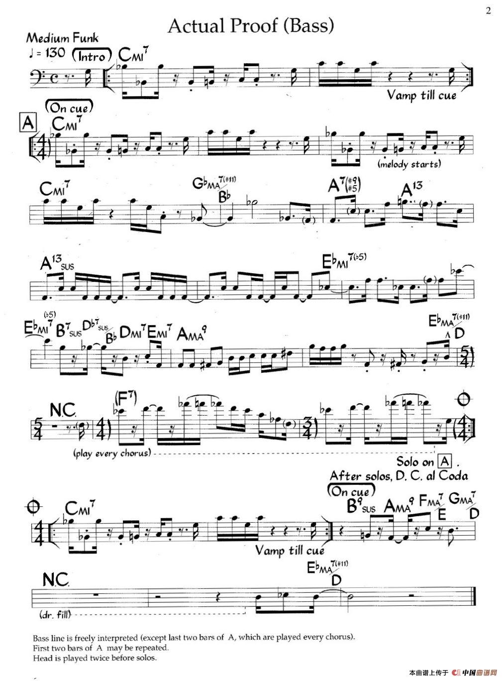 Actual Proof（爵士钢琴曲）钢琴谱