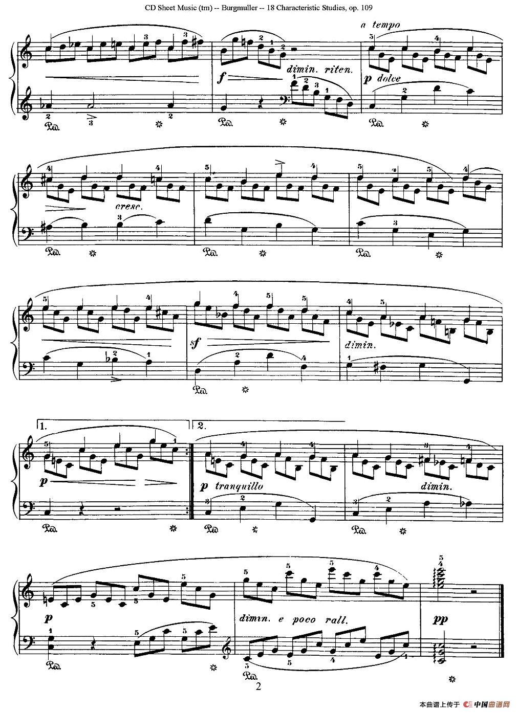 Burgmuller - 18 Characteristic Studies（1）钢琴谱