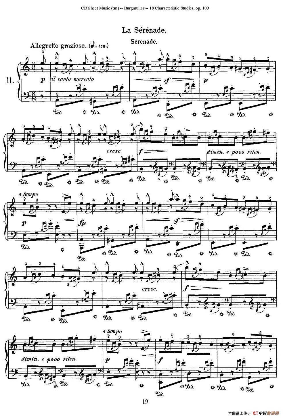 Burgmuller - 18 Characteristic Studies（11）钢琴谱