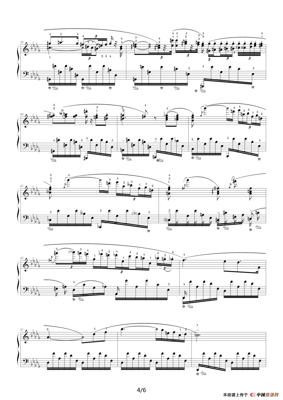 降D大调夜曲，Op.27,No.2（肖邦第8号夜曲）钢琴谱