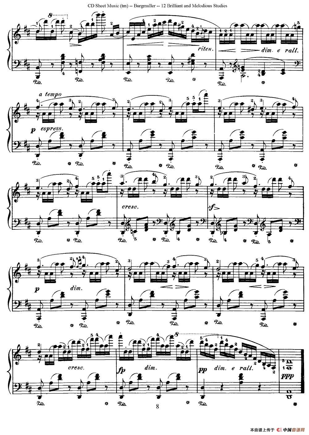 Burgmuller - 12 Brillian and Melodious Studies（4）钢琴谱