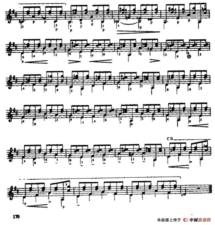 费尔南多·索尔 古典吉他练习曲 No.4（Op.6 No.1）吉他谱