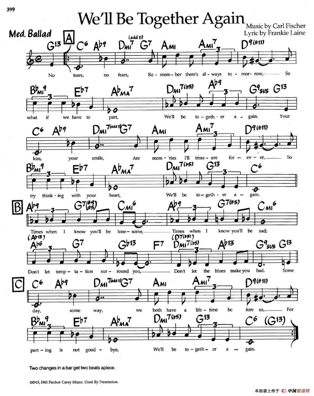 Well Be Together Again（爵士钢琴曲）钢琴谱