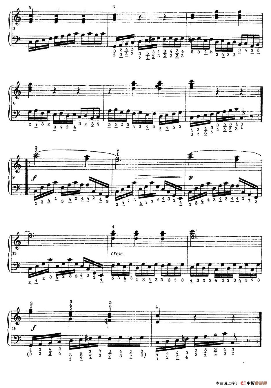 《车尔尼手风琴练习曲集》（第Ⅰ册）（37—44）手风琴谱/简谱