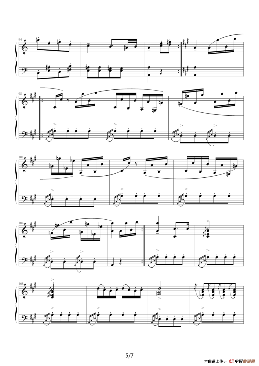 土耳其进行曲（阿拉伯音阶版）钢琴谱