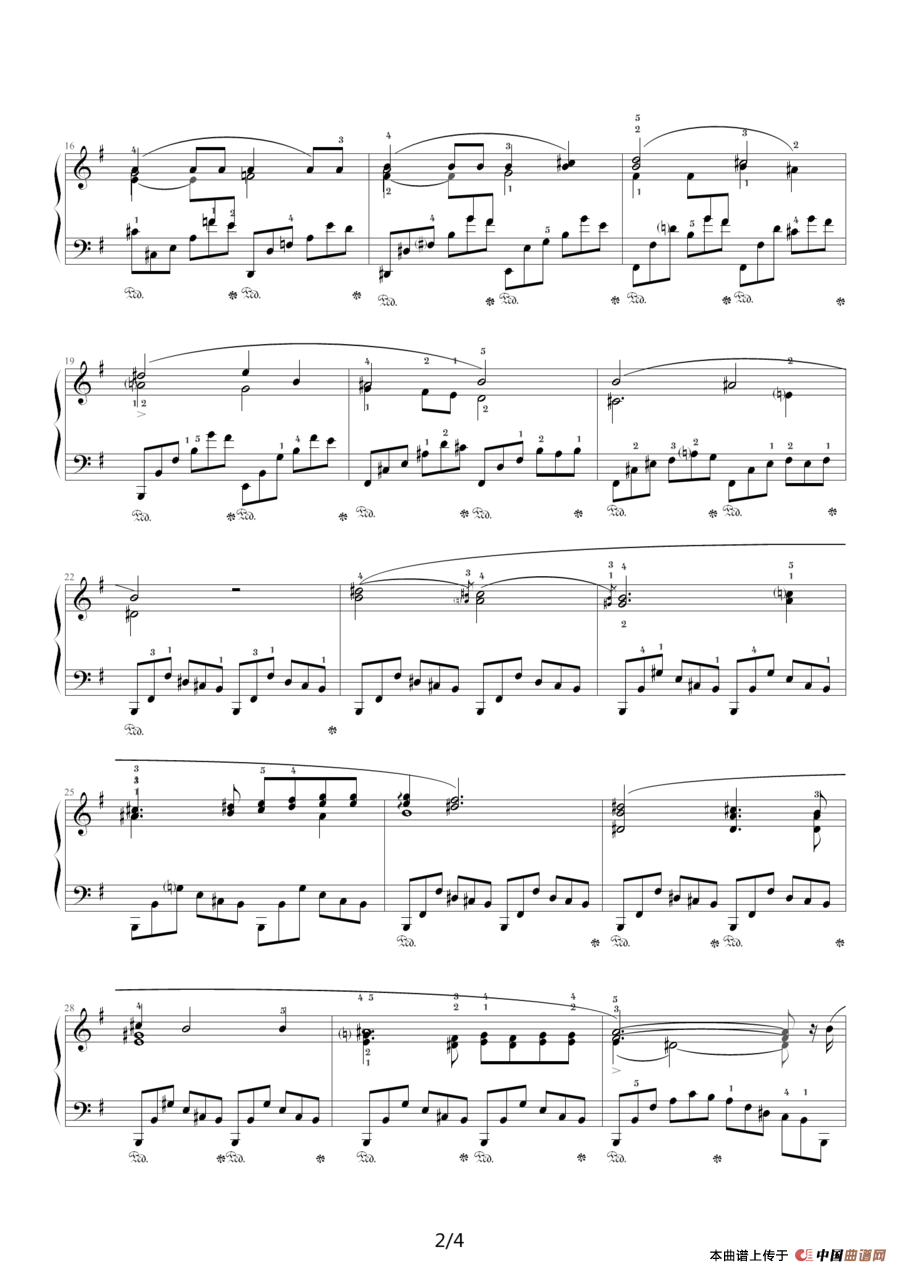 e小调夜曲，Op.72,No.1（肖邦第19号夜曲）钢琴谱