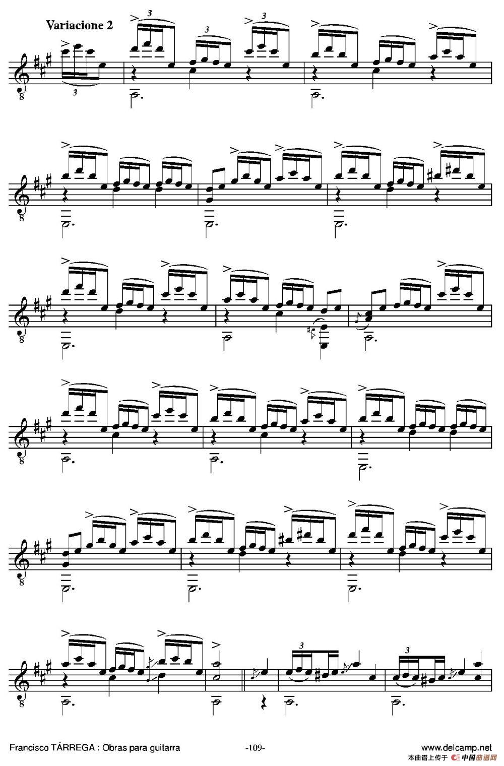 EL CARNAVAL DE VENECIA(Grande variaciones sobre un tema de Niccolo Paganini)（古典吉他）吉他谱