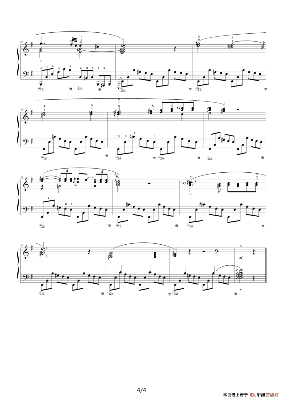 e小调夜曲，Op.72,No.1（肖邦第19号夜曲）钢琴谱