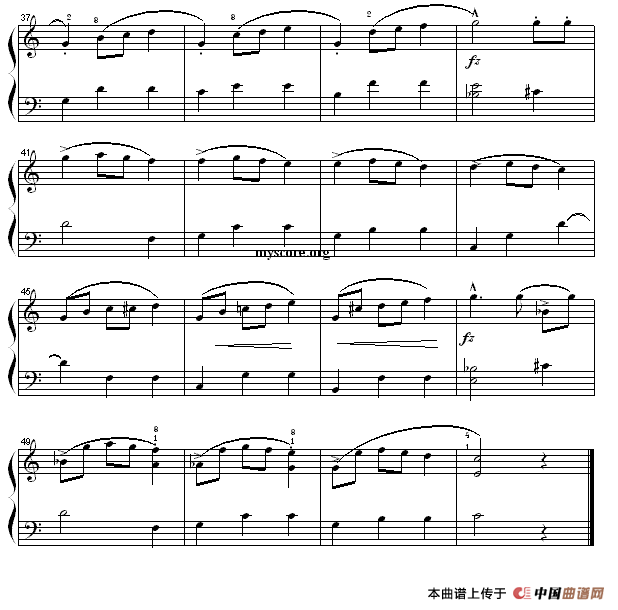华丽大圆舞曲（简易版）钢琴谱