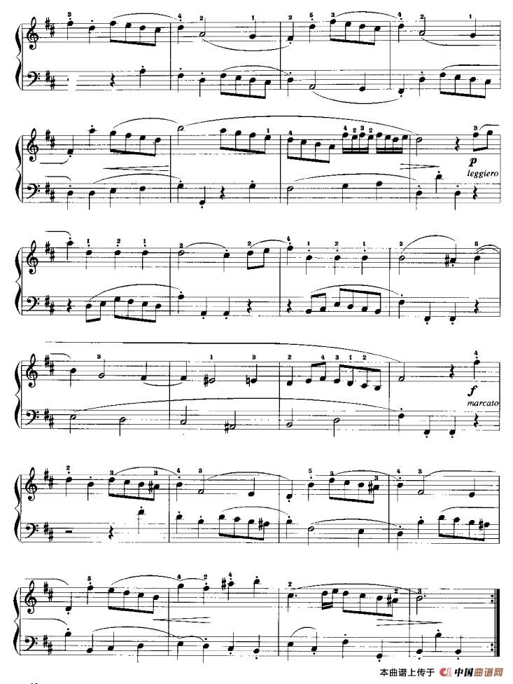 布列舞曲（W·F·巴赫作曲版）手风琴谱/简谱