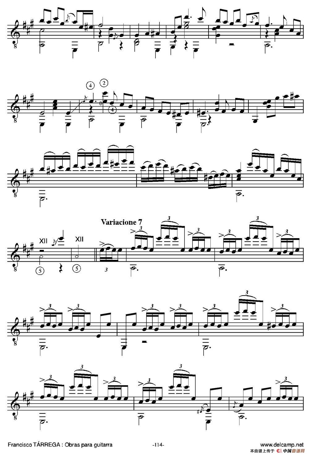 EL CARNAVAL DE VENECIA(Grande variaciones sobre un tema de Niccolo Paganini)（古典吉他）吉他谱