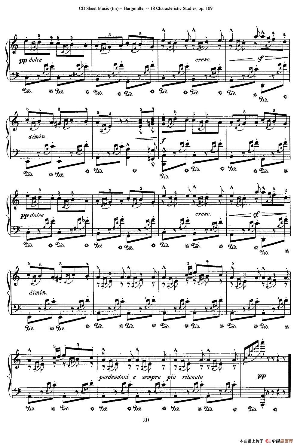 Burgmuller - 18 Characteristic Studies（11）钢琴谱
