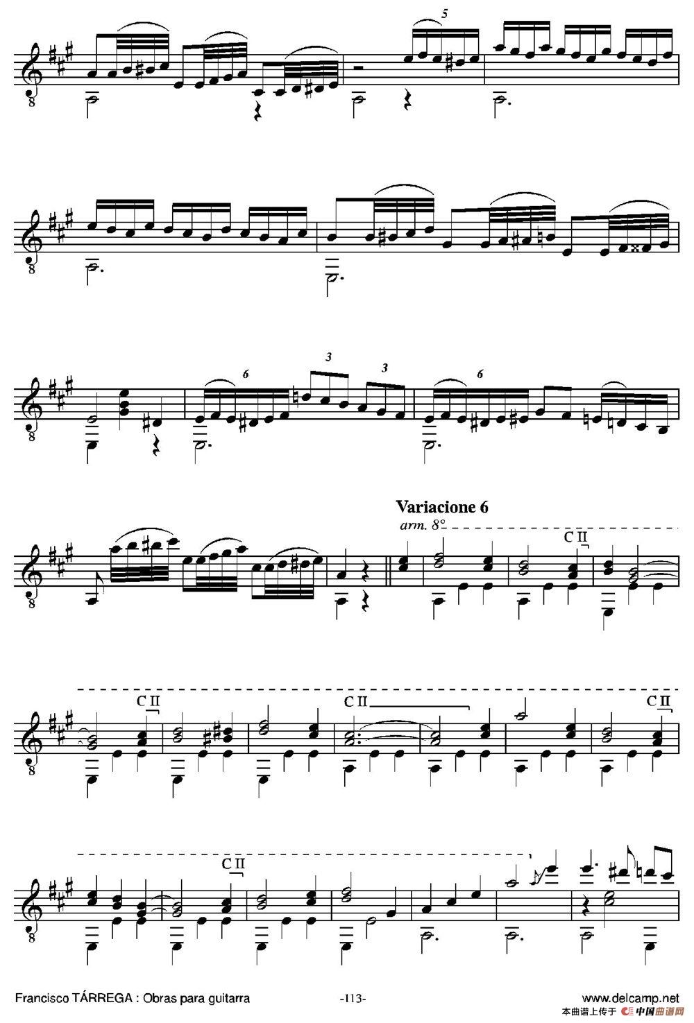 EL CARNAVAL DE VENECIA(Grande variaciones sobre un tema de Niccolo Paganini)（古典吉他）吉他谱
