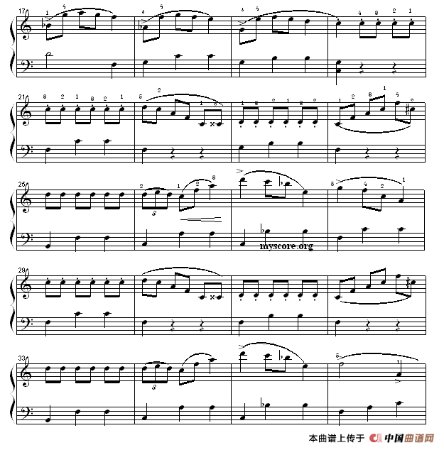 华丽大圆舞曲（简易版）钢琴谱