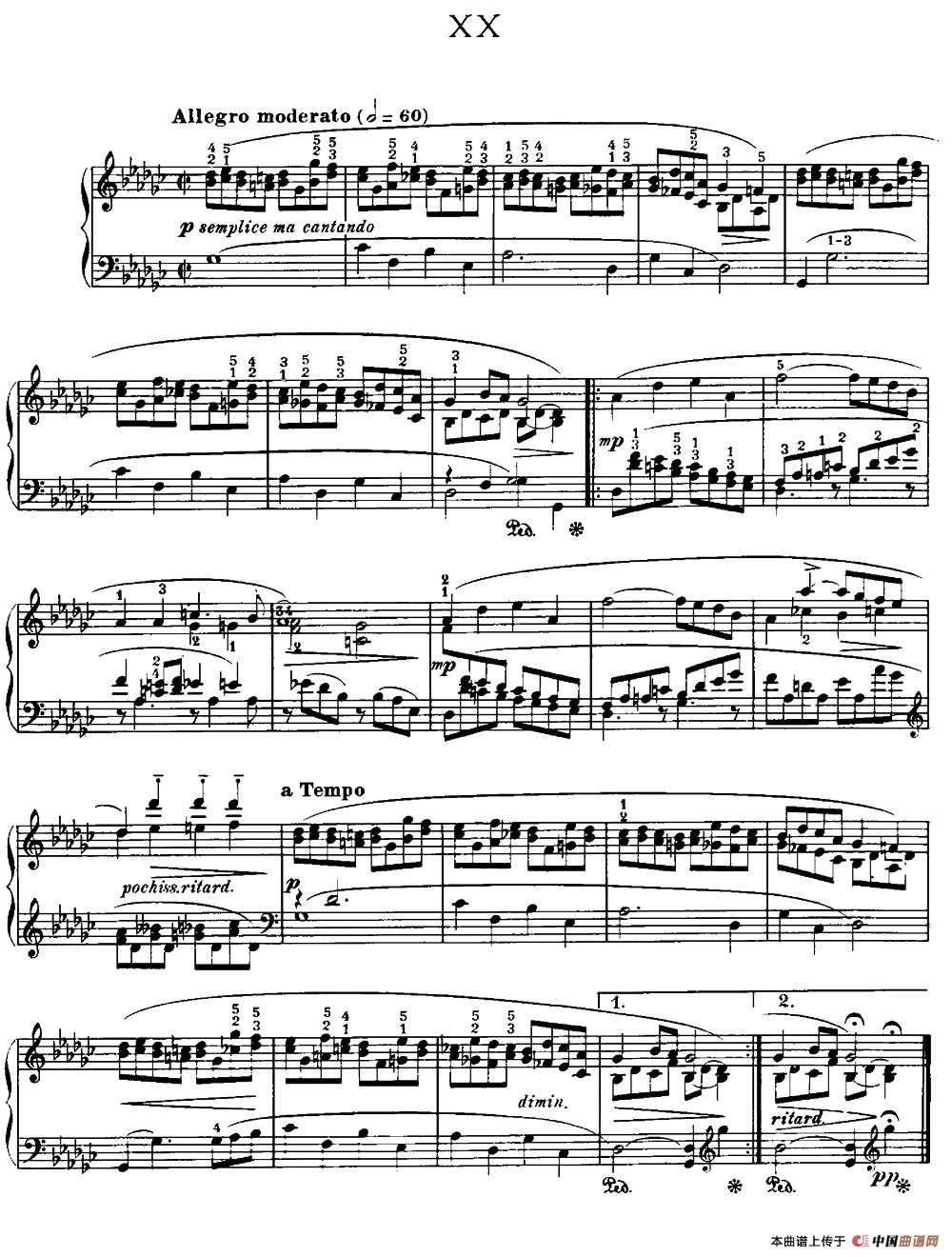 20 Petites Etudes, Op.91（20首小型练习曲）（20）钢琴谱