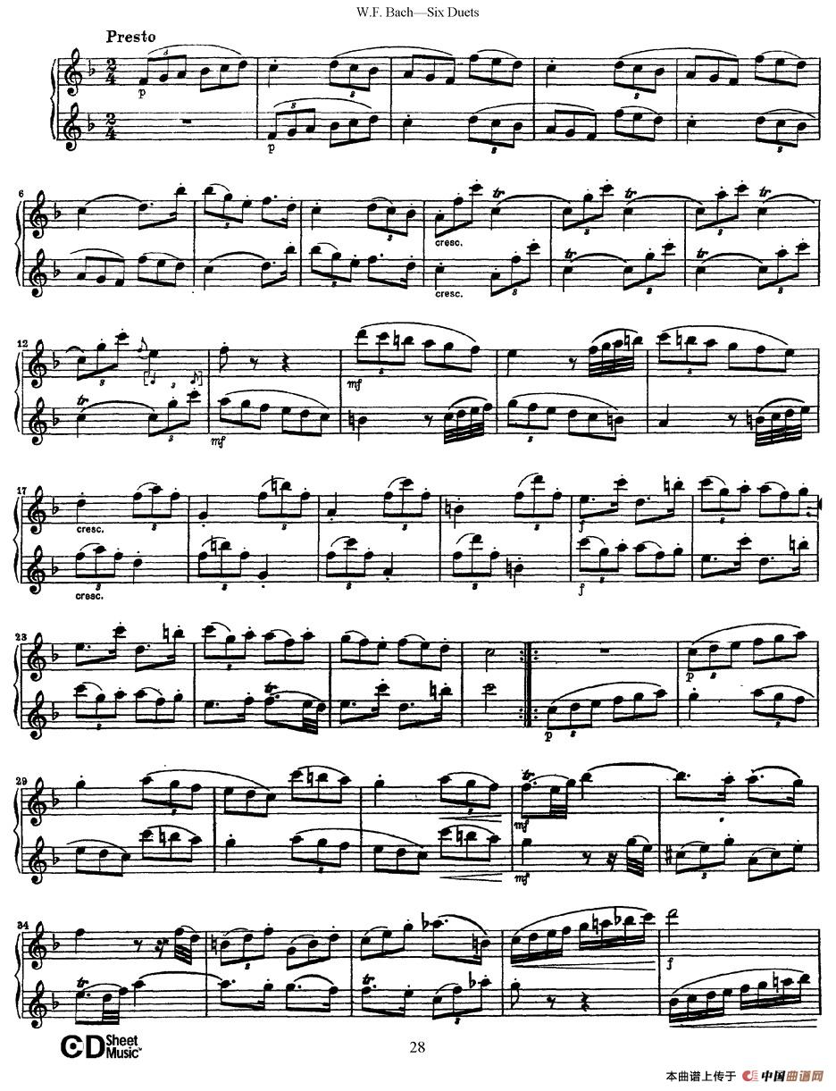 Six Duets（6首二重奏）（4）萨克斯谱