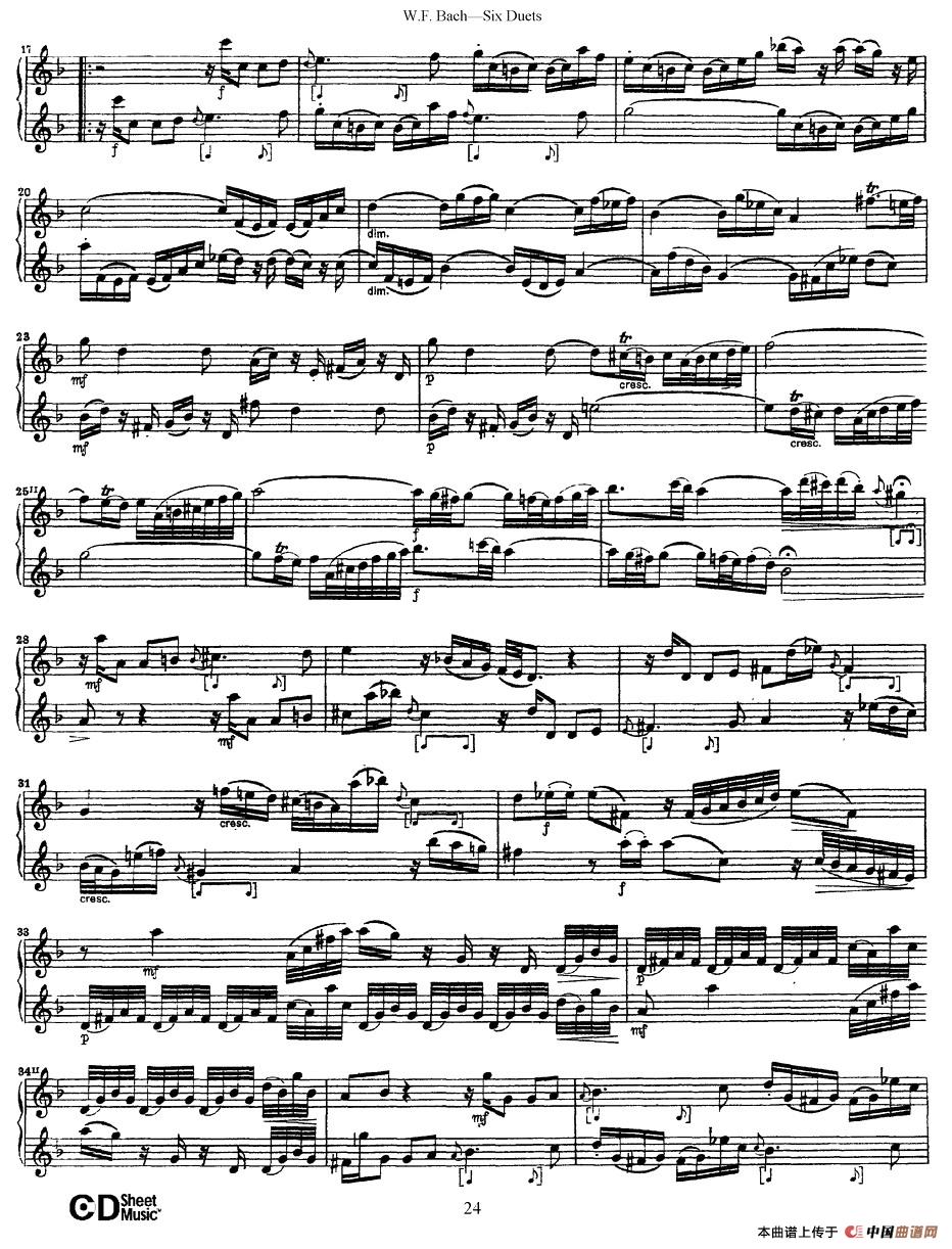 Six Duets（6首二重奏）（4）萨克斯谱