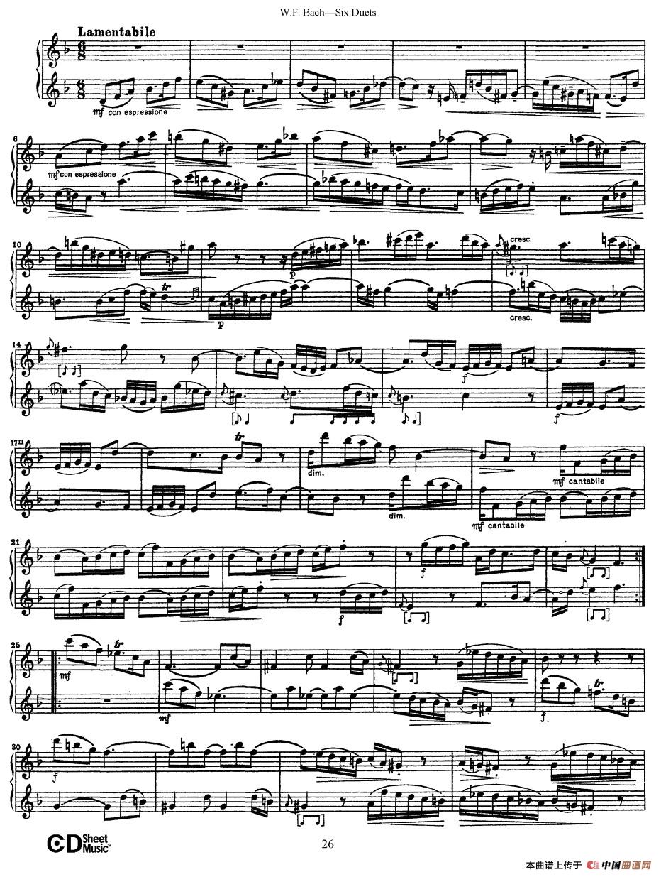 Six Duets（6首二重奏）（4）萨克斯谱