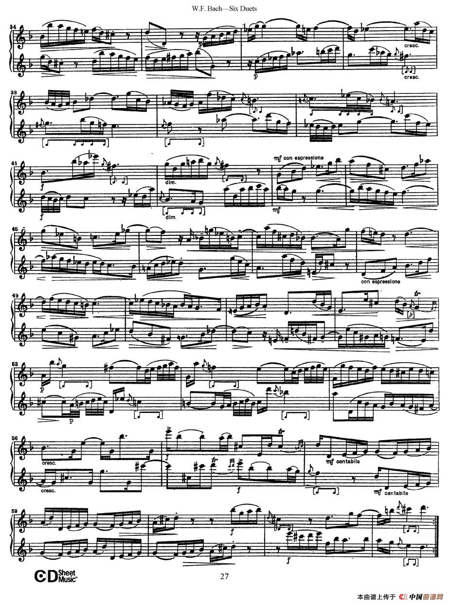 Six Duets（6首二重奏）（4）萨克斯谱