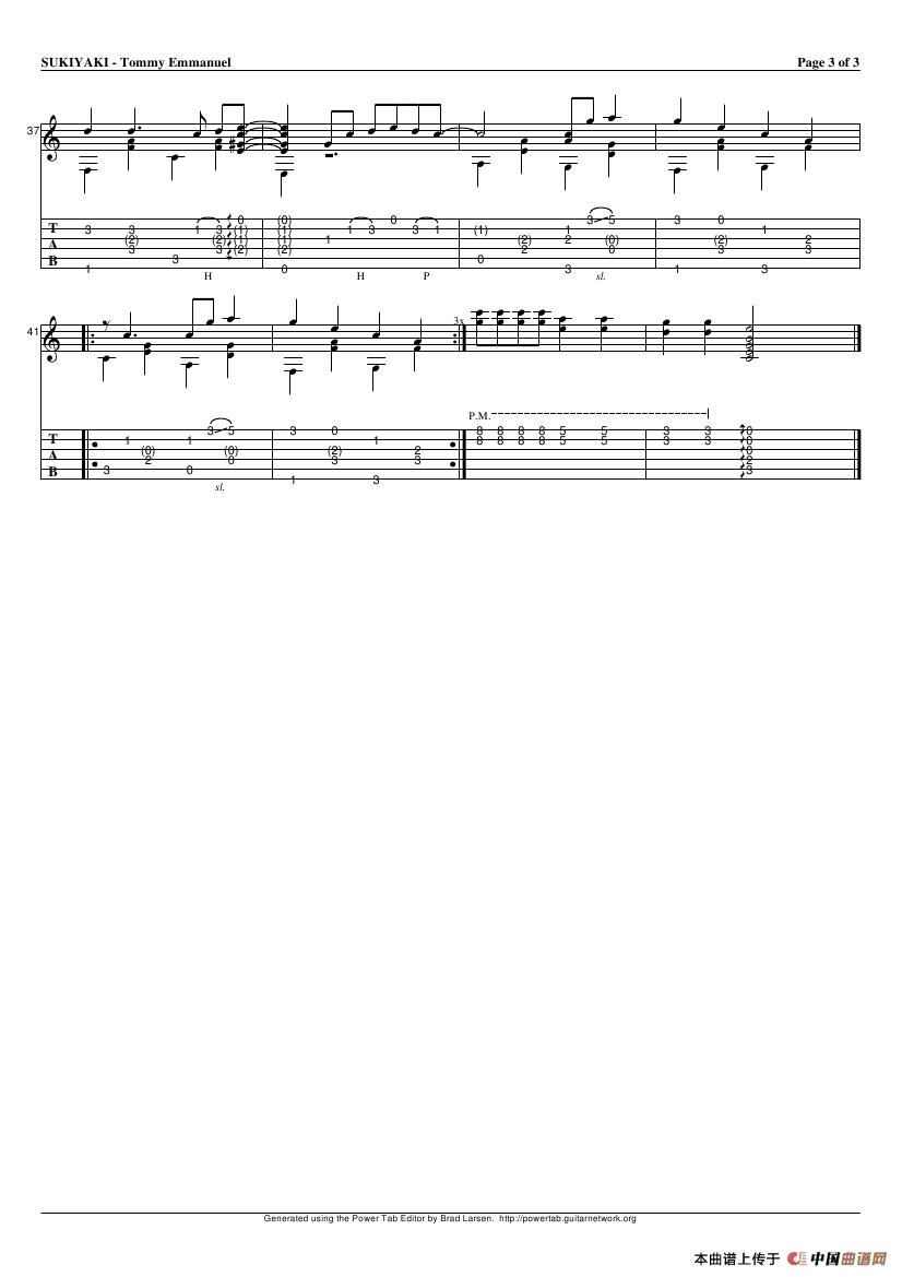 tommy emmanuel：sukiyaki 2（指弹吉它）吉他谱