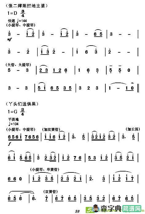 现代舞剧《白毛女》全剧主旋律乐谱之第二场 冲出虎狼窝简谱