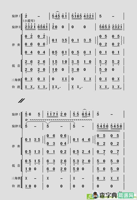 现代舞剧《白毛女》全剧主旋律乐谱之第一场 深仇大恨简谱