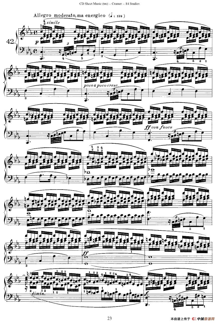 Cramer - 84 exercices（41—45）（克拉莫84首钢琴练习曲）钢琴谱