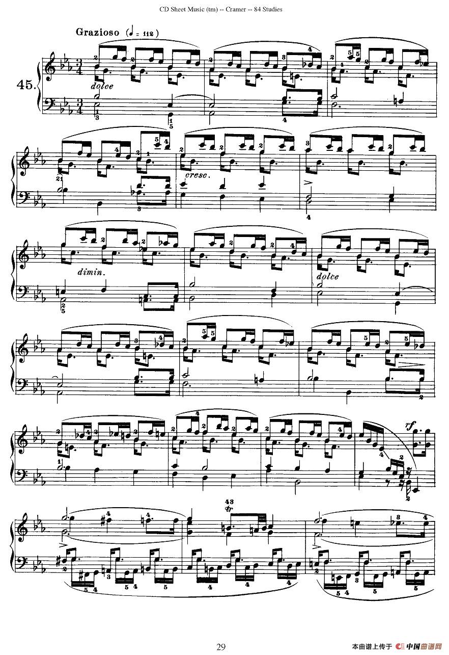 Cramer - 84 exercices（41—45）（克拉莫84首钢琴练习曲）钢琴谱
