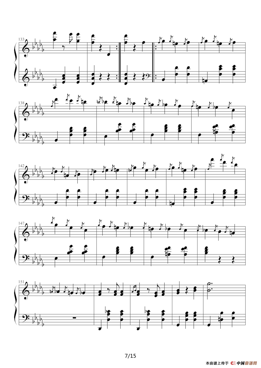 华丽的大圆舞曲钢琴谱
