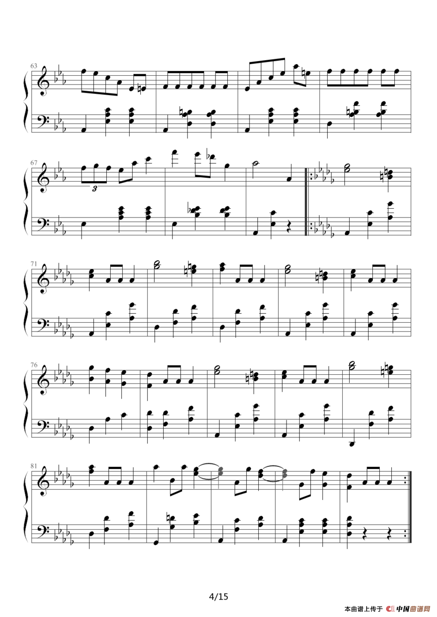 华丽的大圆舞曲钢琴谱