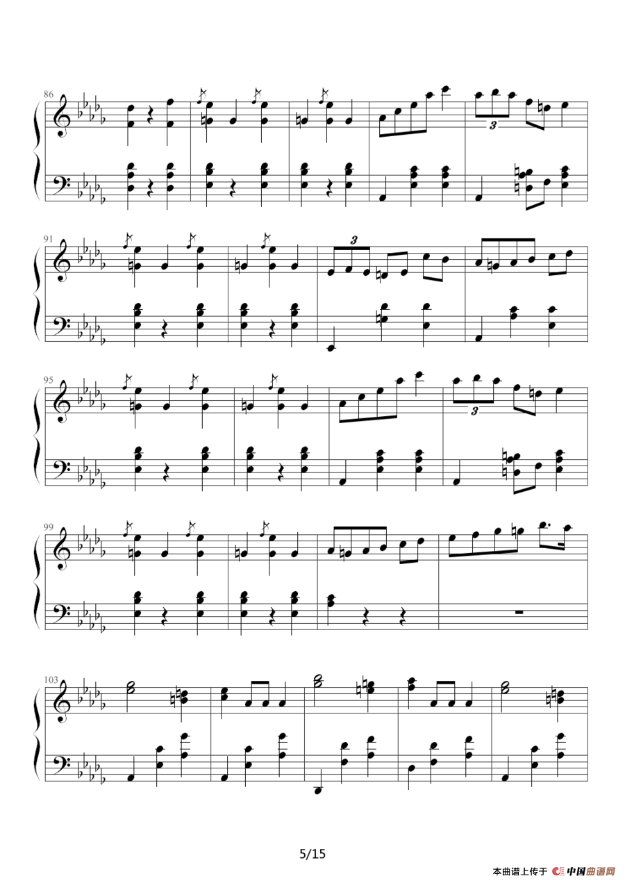 华丽的大圆舞曲钢琴谱