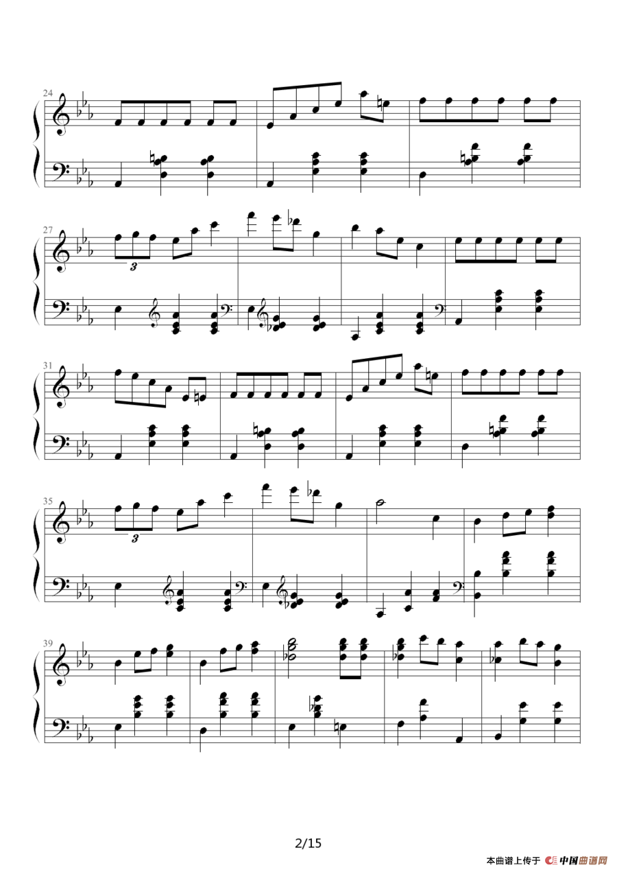华丽的大圆舞曲钢琴谱