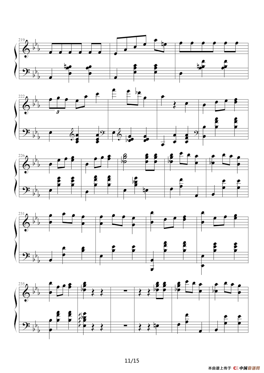 华丽的大圆舞曲钢琴谱