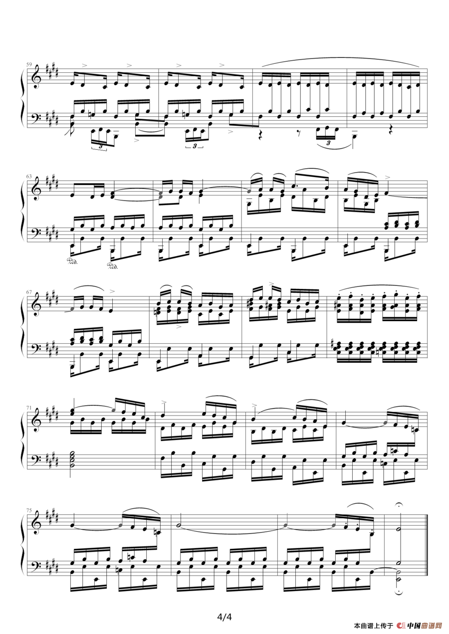 离别（练习曲OP10No3）钢琴谱