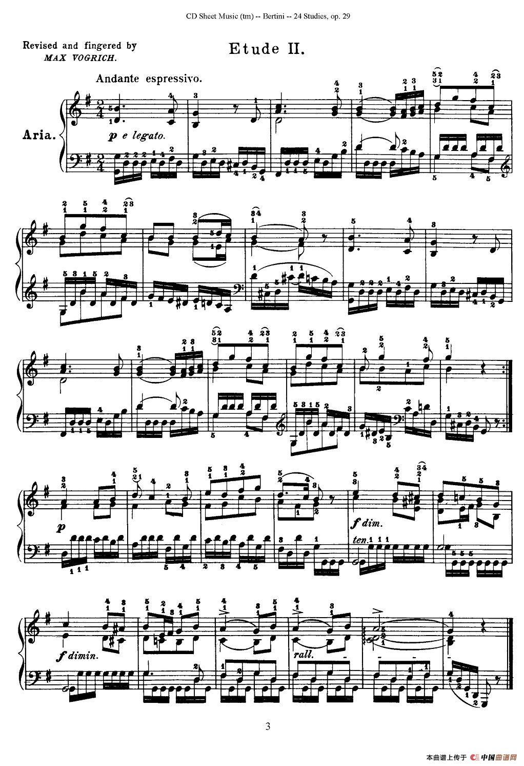 贝伦斯24首钢琴练习曲（1—5）钢琴谱