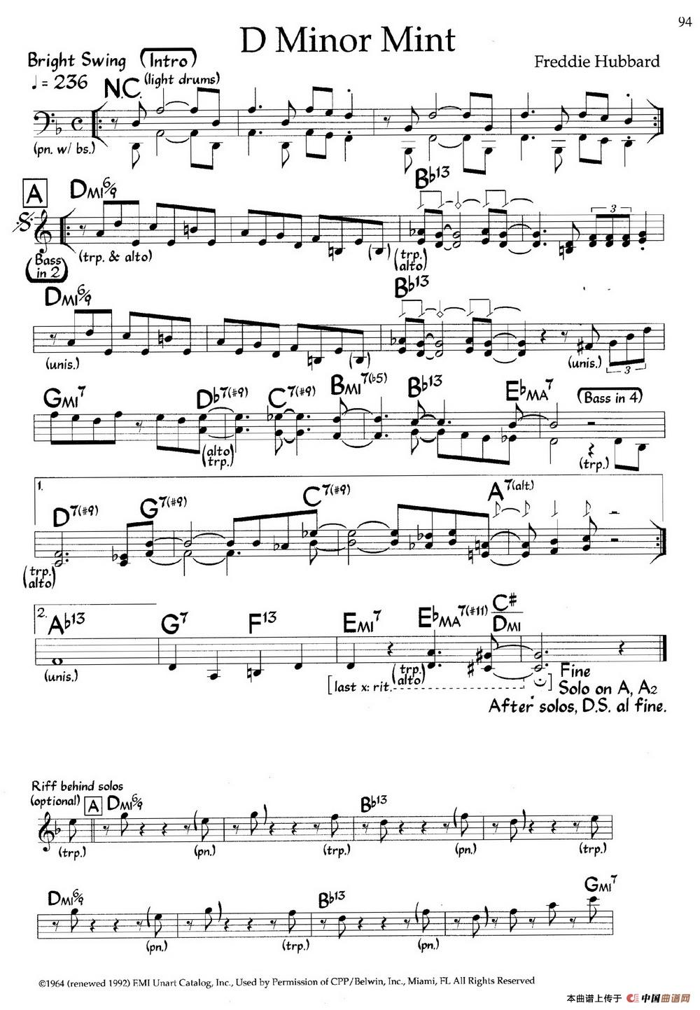 D Minor Mint（爵士钢琴曲）钢琴谱