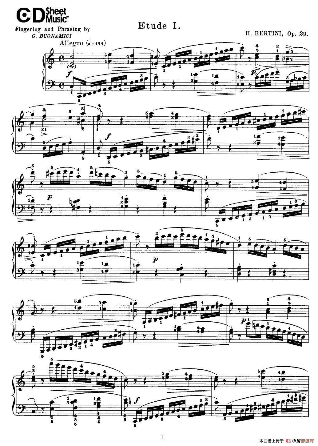 贝伦斯24首钢琴练习曲（1—5）钢琴谱