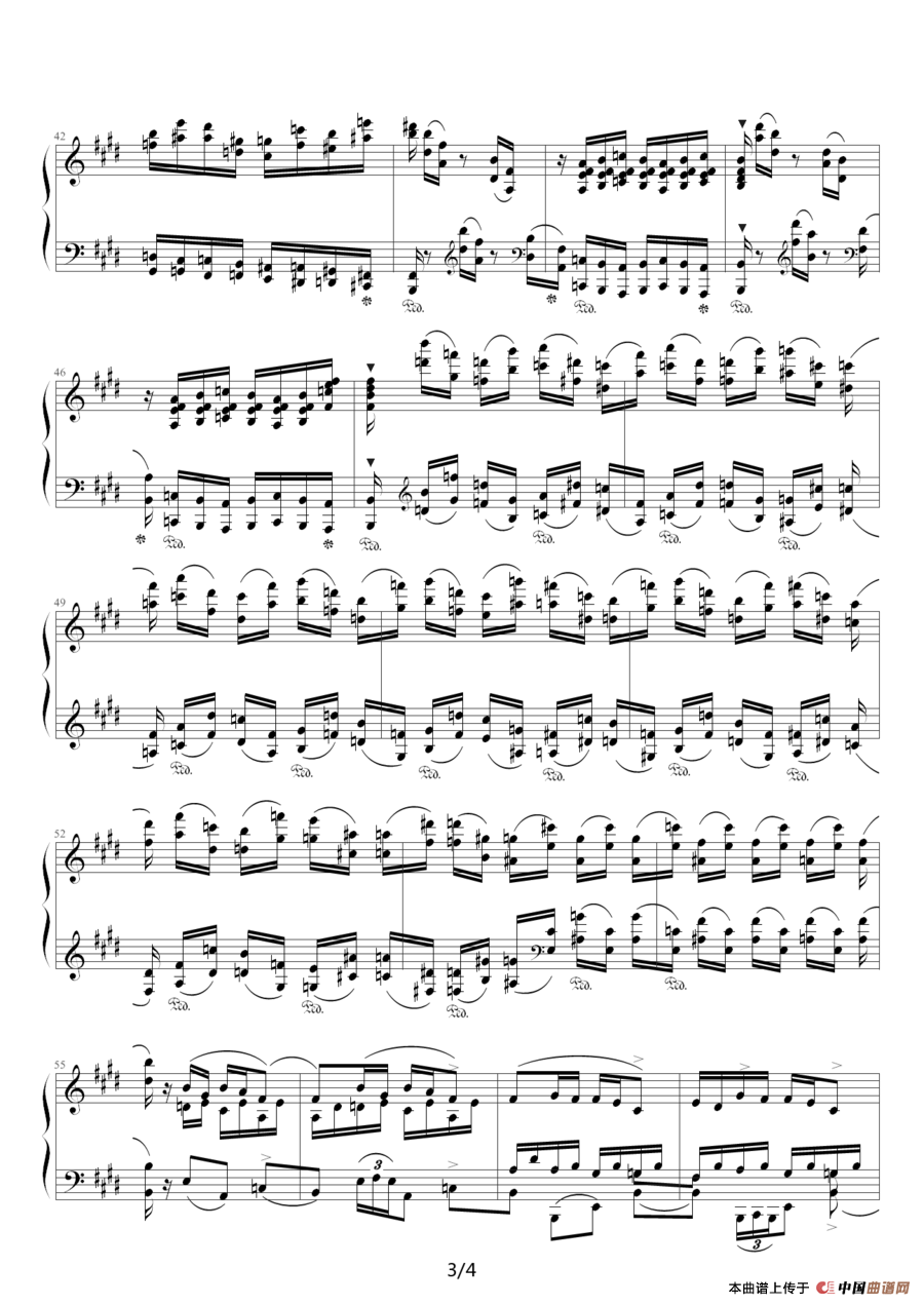 离别（练习曲OP10No3）钢琴谱