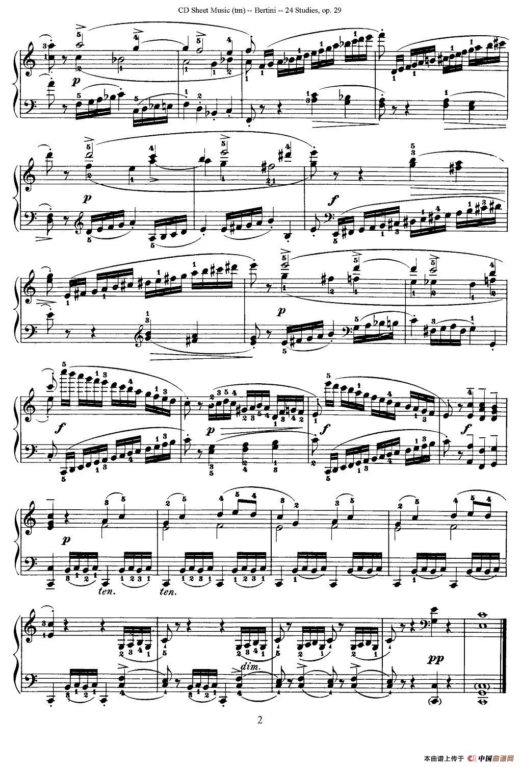 贝伦斯24首钢琴练习曲（1—5）钢琴谱