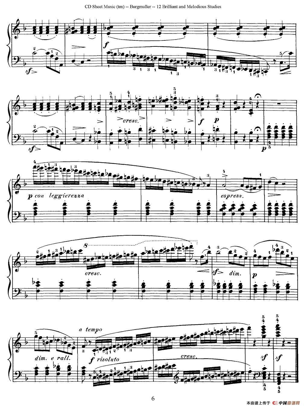 Burgmuller - 12 Brillian and Melodious Studies（3）钢琴谱