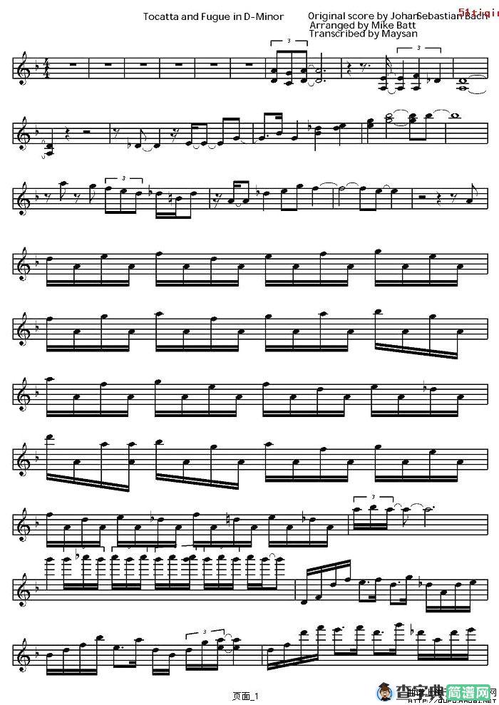 Tocatta and Fugue in D